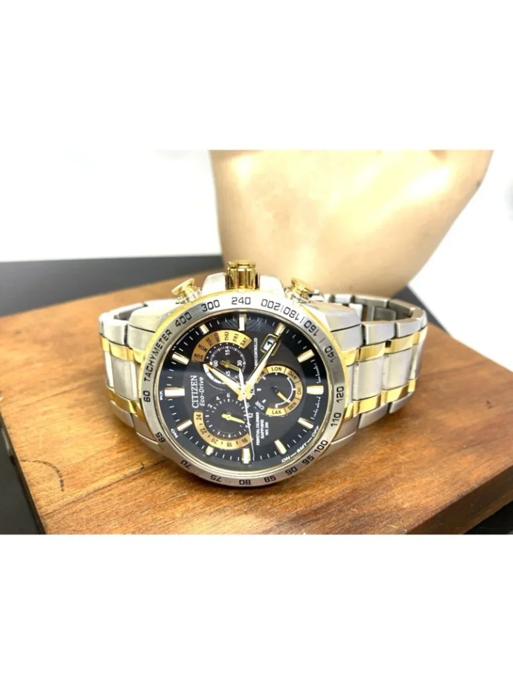 Citizen Men's Watch AT4004-52E Eco-Drive Chronograph Two Tone Stainless Steel